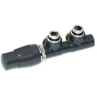 Ximax Mittenanschlussgarnitur Twins Eck 15 mm anthrazit Heizkörperthermostat