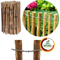 Floranica Staketenzaun Haselnuss 10m x 60cm hoch 4-6cm Sprossenabstand,