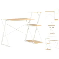 VidaXL Schreibtisch mit Regal Weiß und Eiche 116×50×93 cm
