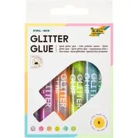 Folia Glitter Glue Spiral Neon Klebestifte 6 x 10,5