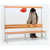 SZ METALL Sitzbank 2 m, mit Hakenleiste-Garderobe und Schuhrost