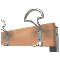 SZ METALL Doppel-Sitzbank 1 m, mit Hakenleiste-Garderobe braun, 100x42x30