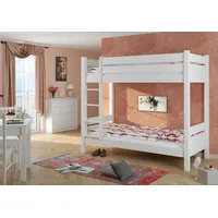 Erst-Holz Etagenbett für Erwachsene weiß 100x190 Hochbett teilbar mit