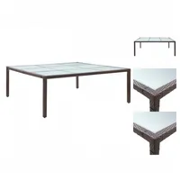 VidaXL Garten-Esstisch Braun 200×200×74 cm Poly Rattan