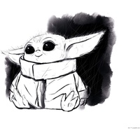 KOMAR "Mandalorian The Child Sweet Black White", bunt (farbe