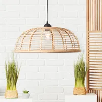 Brilliant Pendelleuchte Crosstown Ø 56 cm Holz hell und