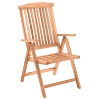 Möbilia Gartensessel mit Armlehnen Teak natur 6-fach verstellbar klappbar
