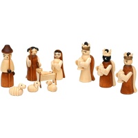 Dekohelden24 Holz Krippenfiguren als 10er Set, Maße L/B/H: 1,7
