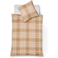 FLEURESSE Lech Bettwäsche-Set Flanell karamell 240x220+2x80x80 cm