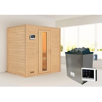 Karibu Sauna "Sonja" mit Energiespartür 2 Ofen 9 KW
