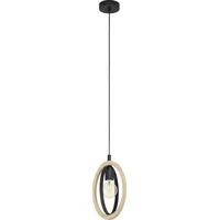EGLO Pendelleuchte Basildon schwarz, braun