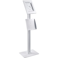 PureMounts PDS-5921 Standfuß mit Broschürenhalter und abschließbarem Stahlgehäuse für