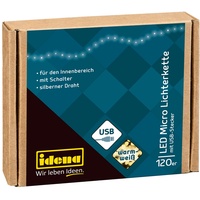 IDENA 120er Micro LED Lichterkette silber