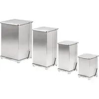 V-Part Industrieller Tritt-Mülleimer 27 l Silber