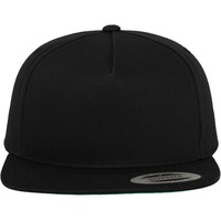 Flexfit Classic 5 Panel Snapback Cap, black