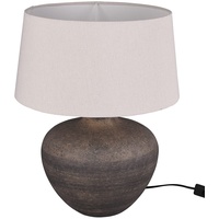 Trio R50963844, Keramik Braun, Stoffschirm Beige, exkl. 1x E27,