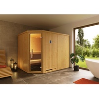 Weka Element-Ecksauna Varberg 4 GT mit Glastür