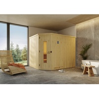 Weka Element-Ecksauna Varberg 4 HT mit isolierte Massivholztür