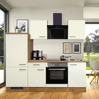Flex-Well Exclusiv Küchenzeile Vintea 220 cm Magnolia Matt -