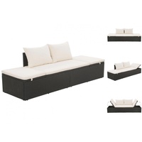 VidaXL Polyrattan Gartensofa schwarz