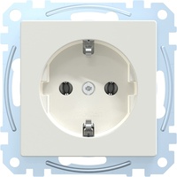 Merten SCHUKO-Steckdose pws/gl mit Steckklemme MEG2301-0319