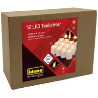 IDENA LED Teelichter 4 cm 12 St. weiß