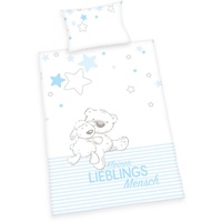 Herding 2685919063 - Lieblingsmensch, blau, Flanell Bettwäsche Set, Bio