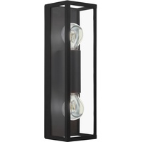 EGLO Wandleuchte Amezola schwarz klar E27