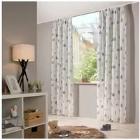 Heimtexland ® Vorhang Kindergardine Leinen Optik Natur Grau Skandinavisch