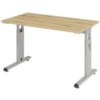Hammerbacher Schreibtisch Asteiche rechteckig, C-Fuß-Gestell silber 120,0 x 67,2