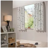 Heimtexland ® Vorhang Kindergardine Leinen Optik Natur Grau Skandinavisch