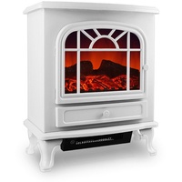 DEUBA Elektrischer Kamin weiß 2000W mit Heizlüfter
