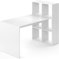 Vicco Schreibtisch Gael Weiß, Computertisch mit Ablage Regal Raumteiler