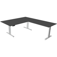 Kerkmann Move 3 tube elektrisch höhenverstellbarer Schreibtisch anthrazit L-Form,