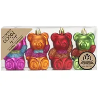INGE-GLAS Kunststoff Teddybär 4 Stk 8cm Mille Fiori Inge-Glas