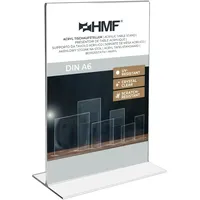 HMF 46920 Acryl Tischaufsteller gerade, DIN A6 Hochformat, Glasklar