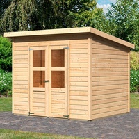 Karibu Gartenhaus KARIBU "Baggersee 4", beige (naturbelassen), ohne Fußboden,