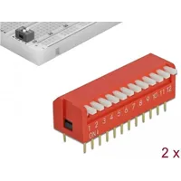 DeLock 66408 Zubehör für Leiterplatten DIP-Schalter Rot 2 Stück(e)