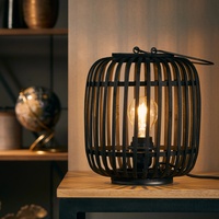 Brilliant Tischleuchte Woodrow mit Tragegriff Ø 21,5 cm Schwarz