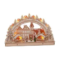 Spetebo LED Holz Schwibbogen 45x28 cm - - Lichterbogen