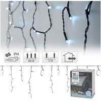 ECD Germany LED-Lichterkette Vorhang ,180 LEDs, kaltweiß, IP44, 230