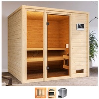 WELLTIME Sauna »Jackie«, 9-kW-Bio-Ofen mit ext. Steuerung, beige