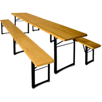 CASARIA Bierzeltgarnitur 3-tlg. Tisch 220 x 50 cm natur