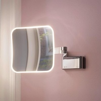 Emco Evo Rasier- und Kosmetikspiegel mit Beleuchtung, 5-fache Vergrößerung