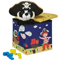 Relaxdays Sitzhocker Kinder Blau,Gelb