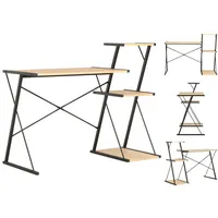 VidaXL Schreibtisch mit Regal Schwarz und Eiche 116×50×93 cm