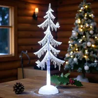 Formano LED Weihnachtsbaum Acryl 25 cm Dekobaum mit Vogel