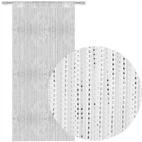 BestLivings Fadenvorhang Metallic-Streifen weiß Stangendurchzug 90 x 250 cm