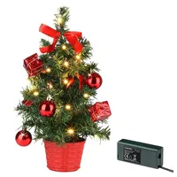 CASARIA Tannenbaum Weihnachten Rot 36cm Timer