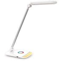 Platinet Pdlq60 Schreibtischlampe 12W+Nachtlicht+Usb-Ladegerät, Kunststoff, 12 W, Weiß, 13